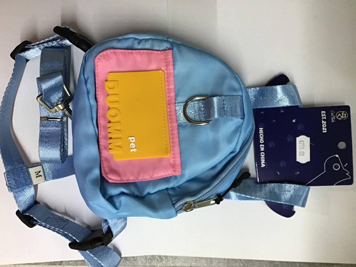 pechera de mochila con correa azul