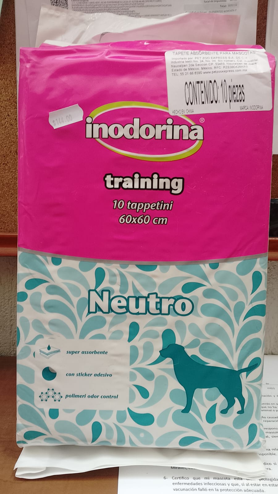 Tapetes entrenadores olor neutro 10 pzs