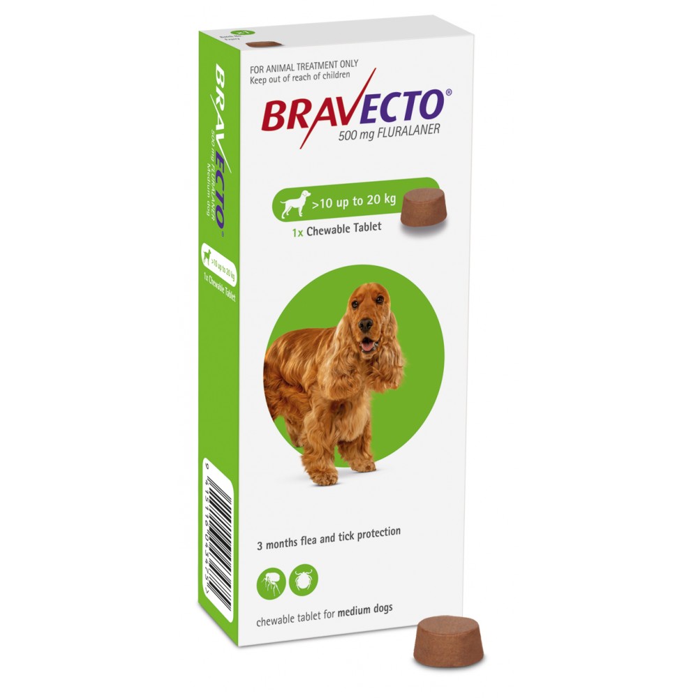 Bravecto 10-20kg 1 Tableta Masticable antipulgas y garrapatas