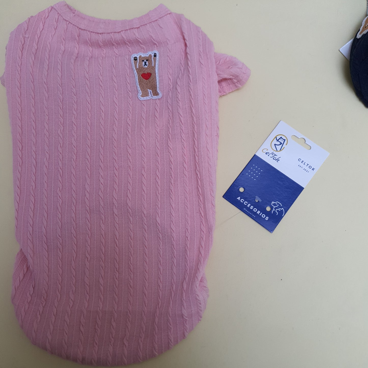 Ropa para perro camisa rosa con oso celtok