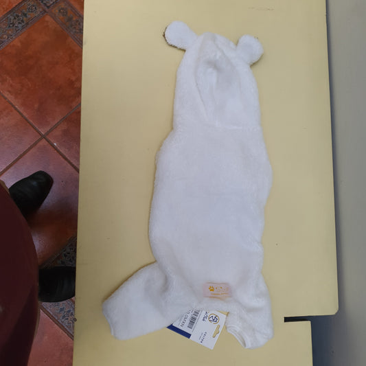Sudadera de peluche para perro blanca celtok