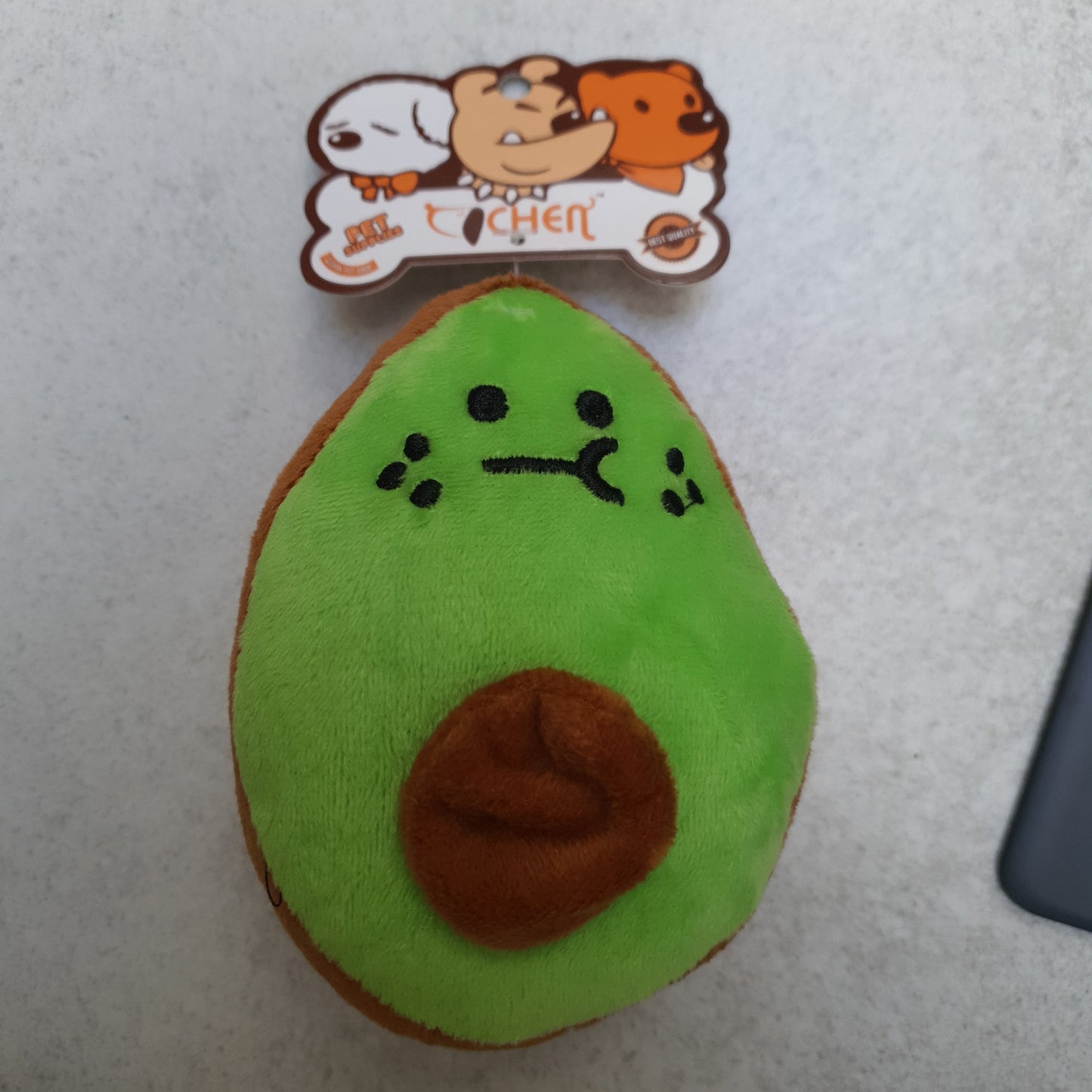 Peluche de aguacate chillón para mascota