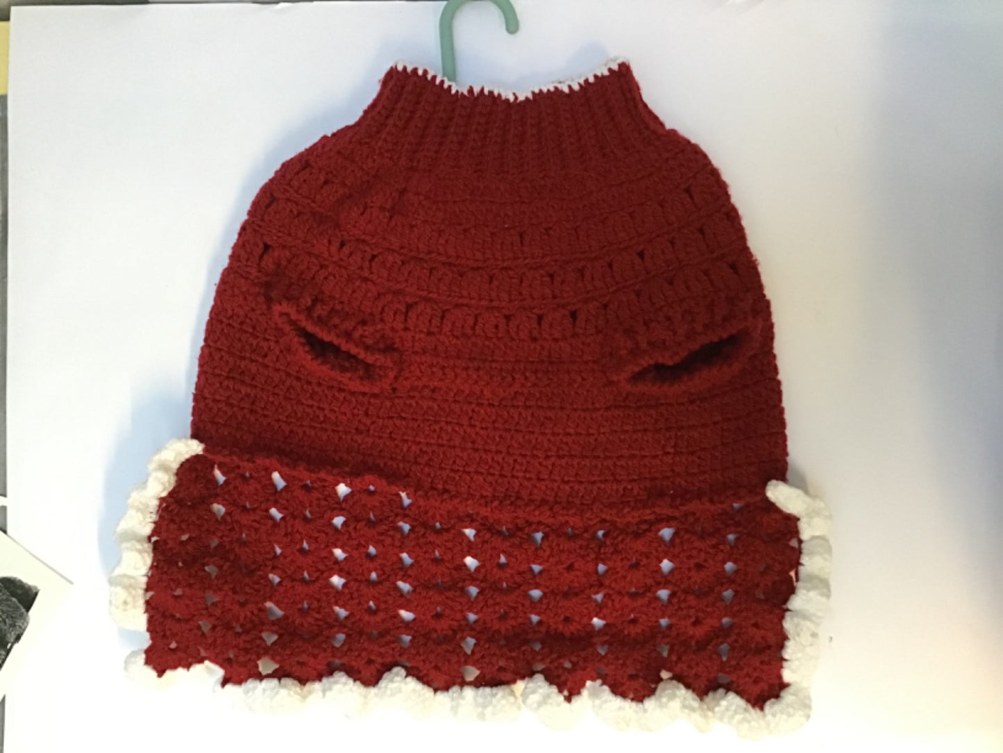 VESTIDO CROCHET NAVIDEÑO CON OLAN XL