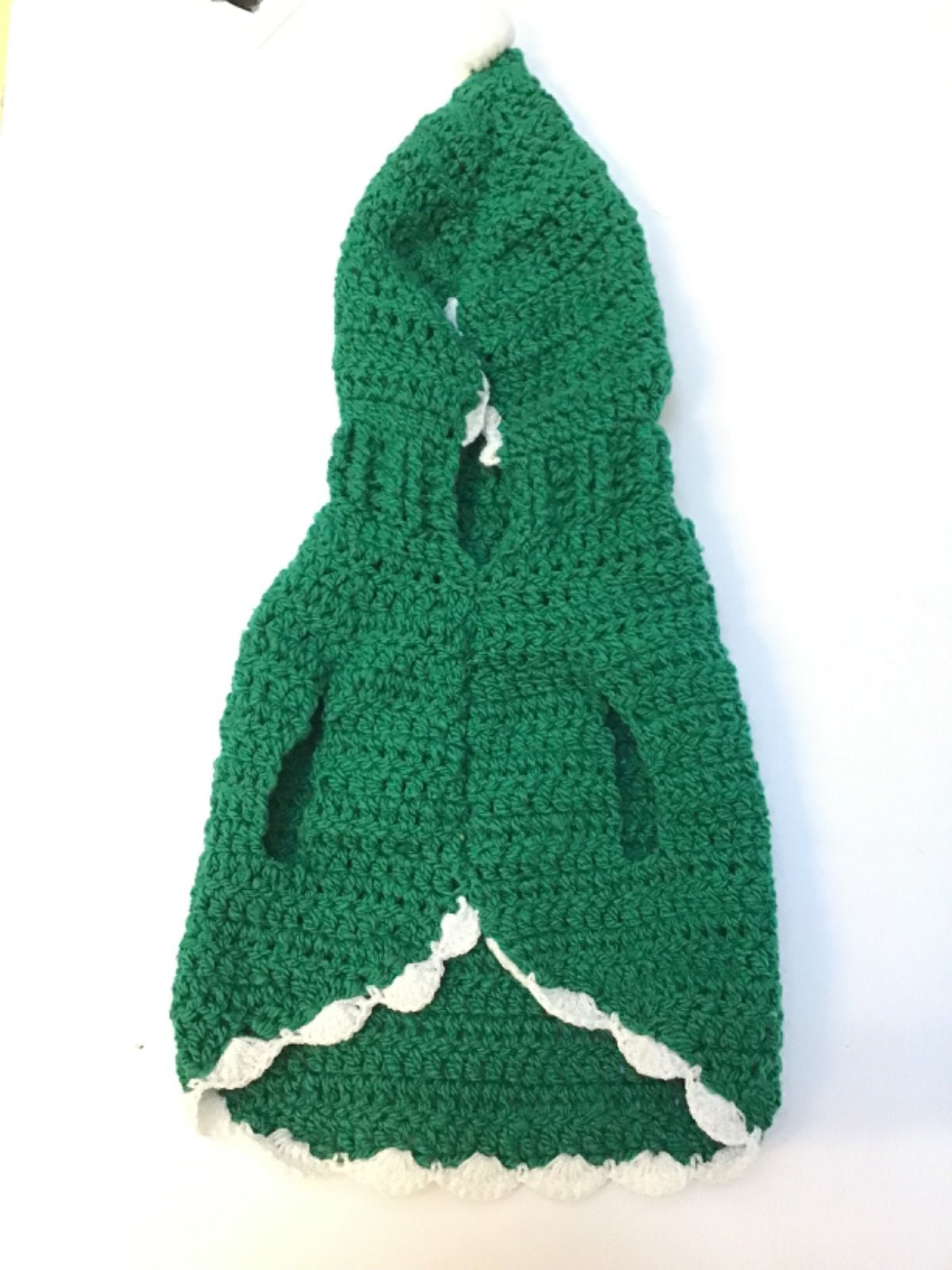 ROPITA CROCHET CON GORRITO, VERDE NAVIDEÑO