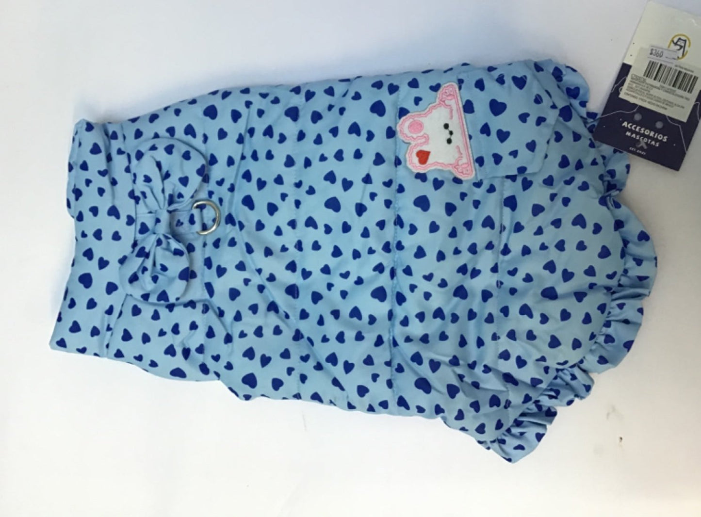 CHALECO AZUL DE CORAZONES PARA PERRO XL