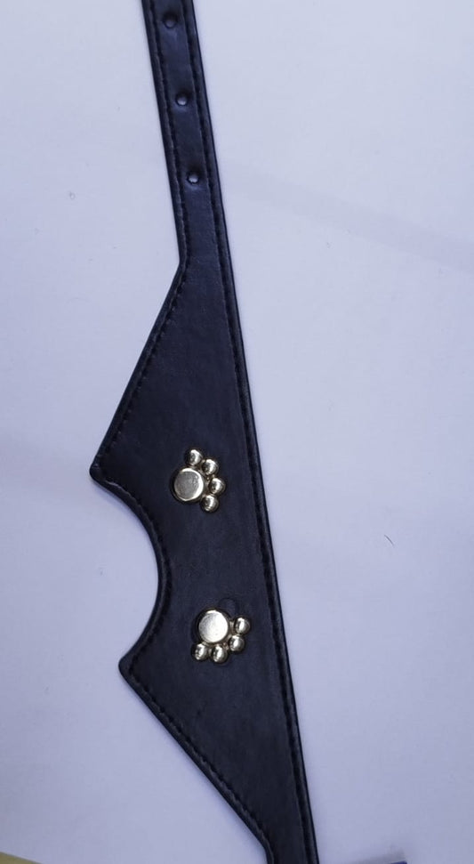 COLLAR COLOR NEGRO DE PIEL CH