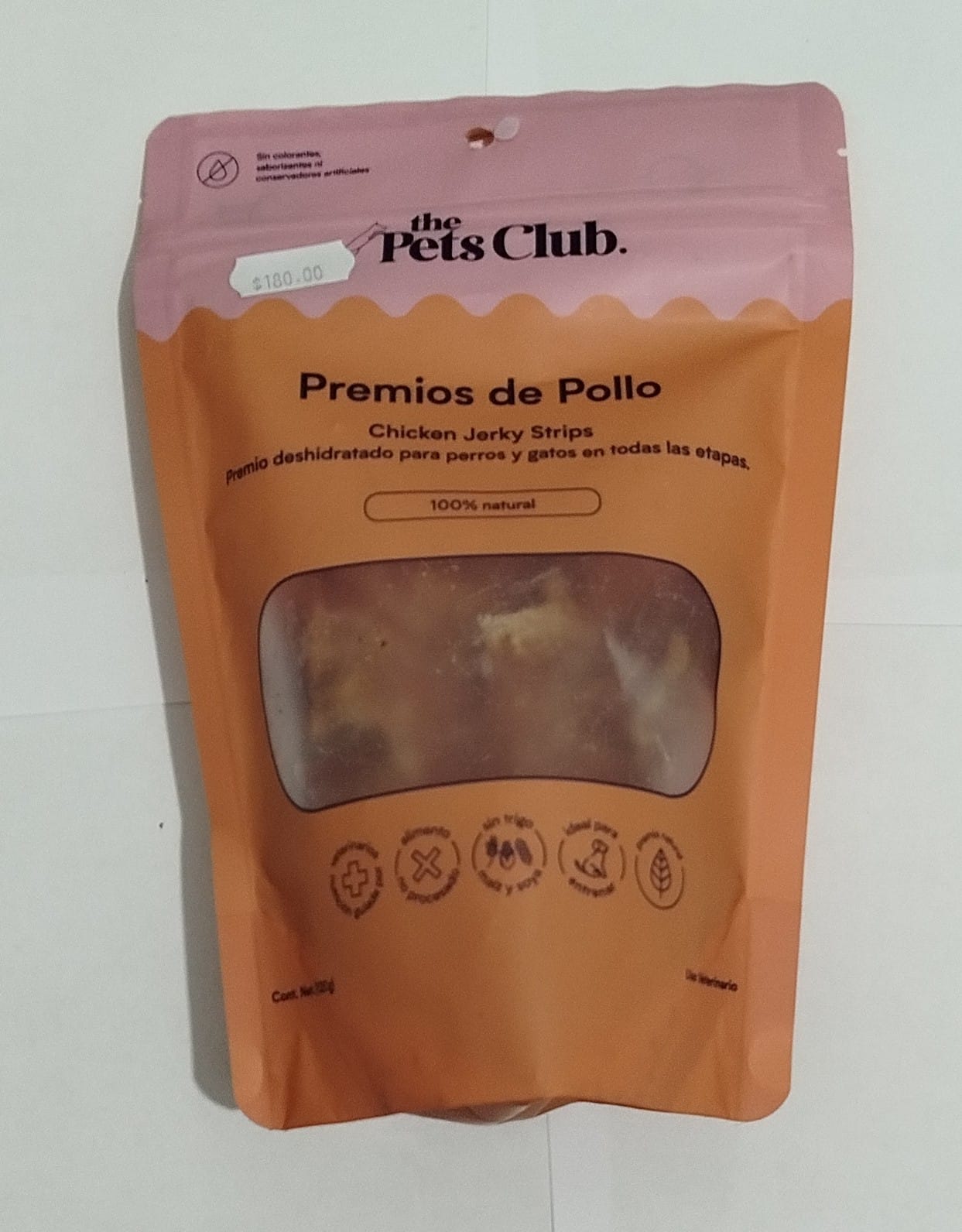 Premios de pollo deshidratado de PETS CLUB.