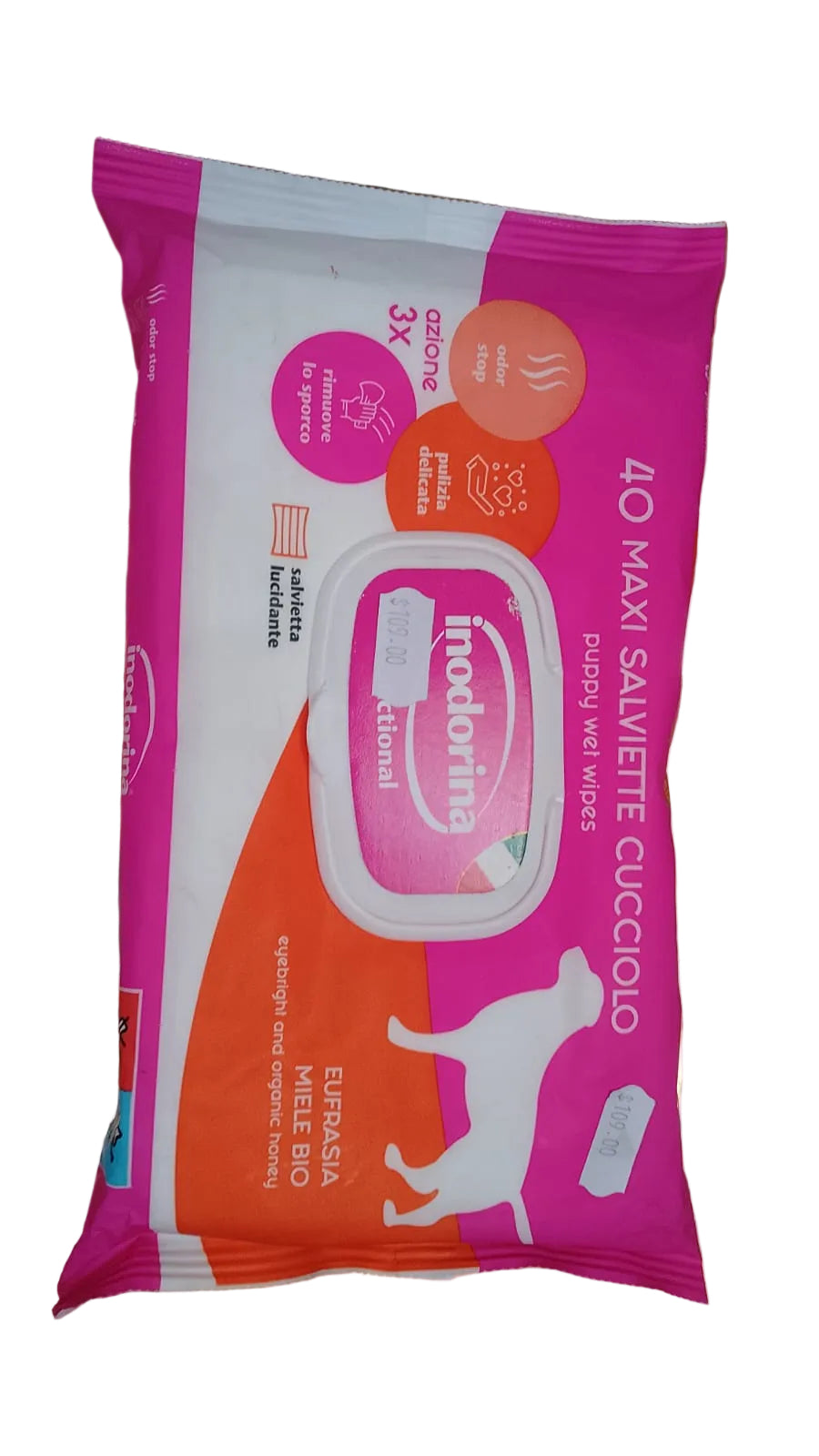 Toallitas limpiadoras para cachorro con aroma de miel y eufrasia