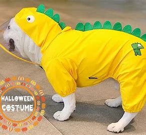 Impermeable para perro dinosaurio amarillo